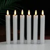 New white long-pole candle lamp, led electronic candle lamp, wedding home decoration, candlelight dinner atmosphere lamp, electronic wax Specification image
